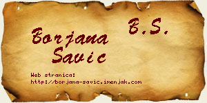 Borjana Savić vizit kartica